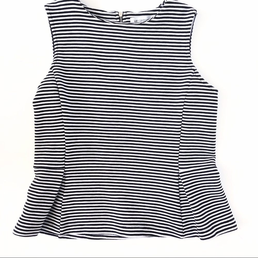 Black and white peplum shirt